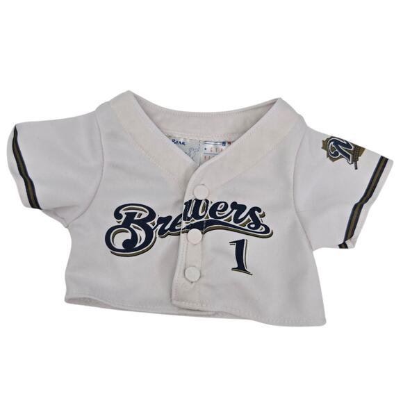 Build a Bear Workshop Milwaukee Brewers Baseball Jersey MLB Bear Clothing - Picture 1 of 6